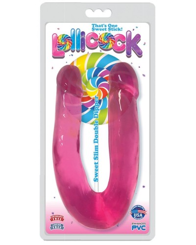 Double gode Lollicock 14 x 3.5cm Rose pas cher