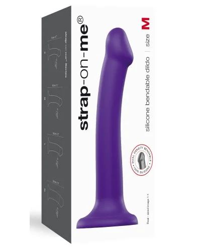 Gode Strap-On-Me Bendable M 16 x 4 cm Violet pas cher