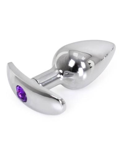 Plug Bijou anal avec base arrondie Curve 6 x 2.8 cm - Bijou Violet pas cher