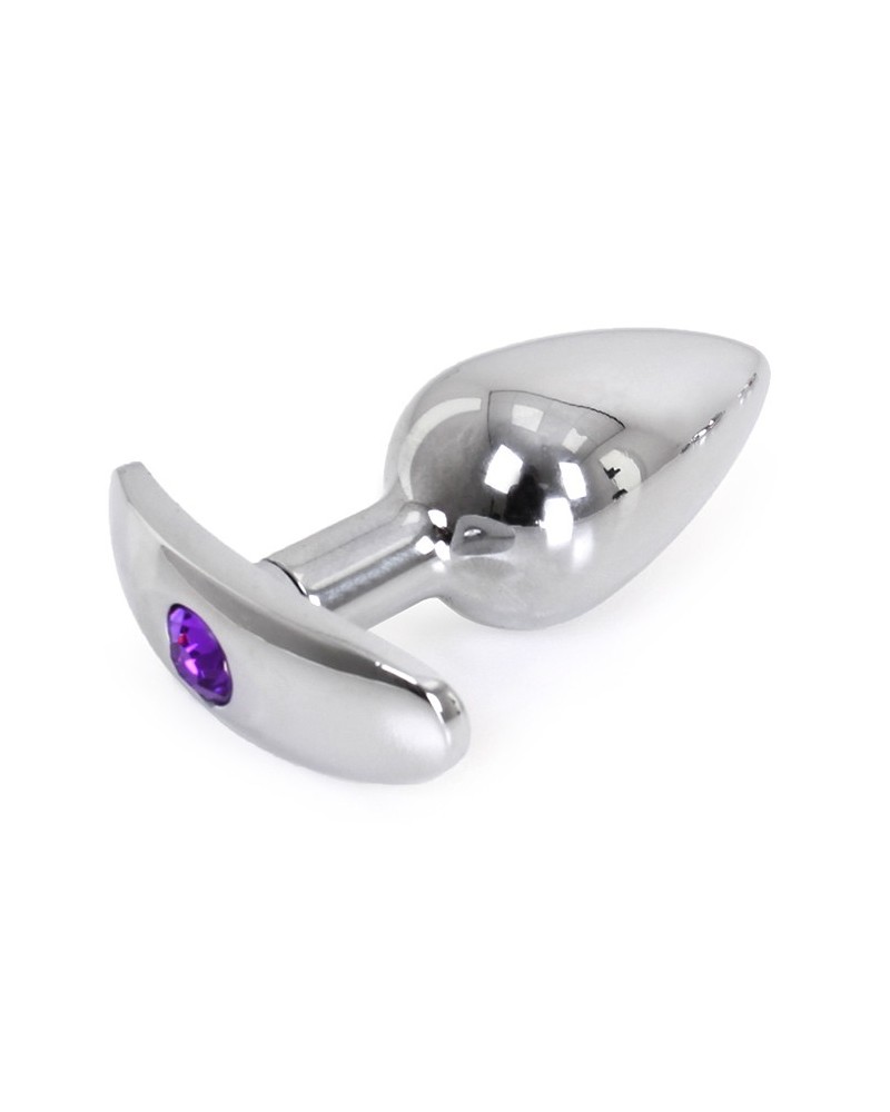 Plug Bijou anal avec base arrondie Curve 6 x 2.8 cm - Bijou Violet pas cher