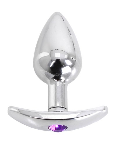 Plug Bijou anal avec base arrondie Curve 6 x 2.8 cm - Bijou Violet pas cher