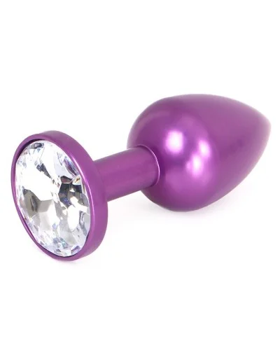 Plug Bijou Anal Alu Gem light 6 x 2.8 cm Violet pas cher