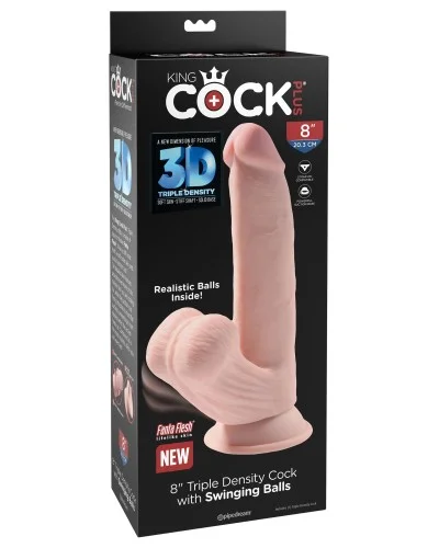 Gode rEaliste 3D Cock Swinging Balls 18 x 5 cm pas cher