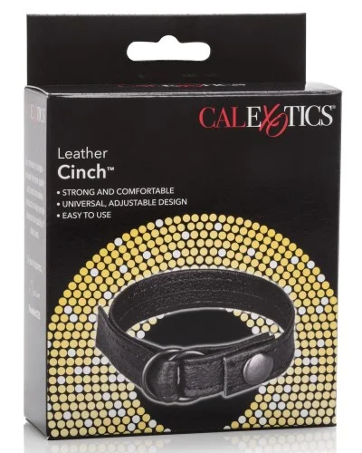 Cockring en cuir CINCH Noir pas cher