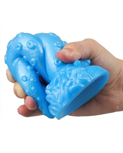 Gode Octopus 15 x 5.5cm Bleu pas cher