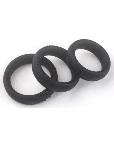 Kit de 3 cockrings silicone Thick Set pas cher