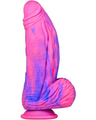 Gode silicone Fat Dick 18 x 6.5cm Rose-Bleu pas cher