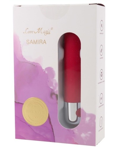 Mini vibro Samira 10 x 1.5cm Rouge pas cher