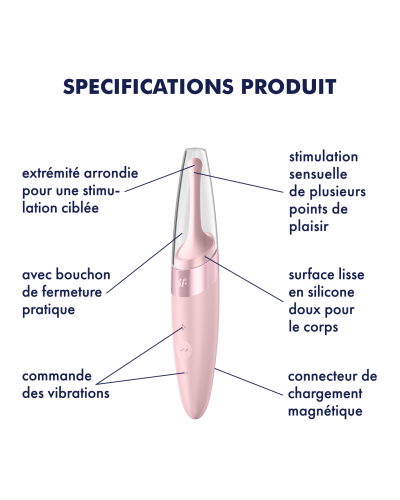 Stimulateur Tirling Delight Satisfyer 17cm Rose pas cher