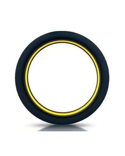 Cockring silicone Beast Ring 36mm Noir-Jaune pas cher