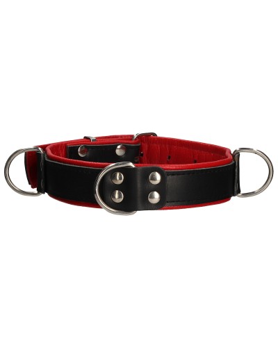 Collier Deluxe Bondage Noir-Rouge pas cher