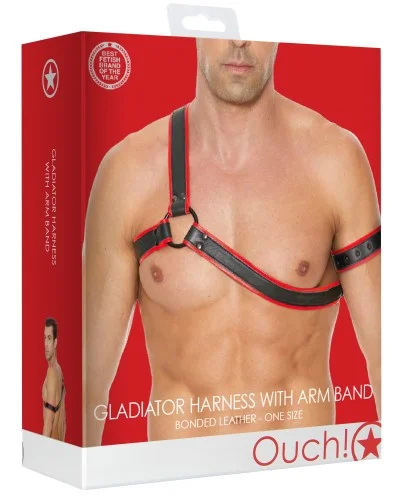 Harnais Gladiator + Brassard Noir-Rouge pas cher