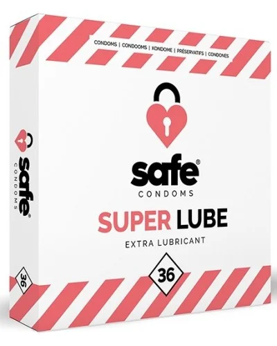 PrEservatifs lubrifiEs SUPER LUBE Safe x36 pas cher