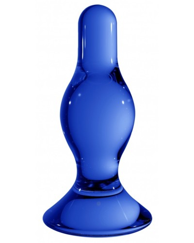 Plug en verre Classy Bleu 10 x 3.8cm pas cher
