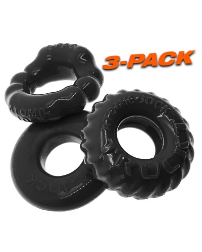 Lot de 3 Cockrings Bonemaker Noirs pas cher