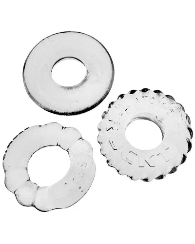 Lot de 3 cockrings Bonemaker Transparents pas cher