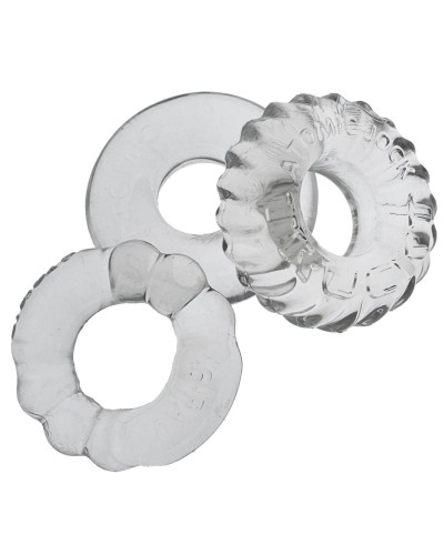 Lot de 3 cockrings Bonemaker Transparents pas cher