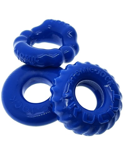 Lot de 3 cockrings Oxballs Bonemaker Bleu pas cher