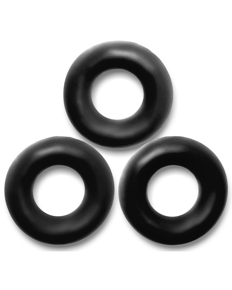 Lot de 3 cockrings Fat Willy Noirs pas cher