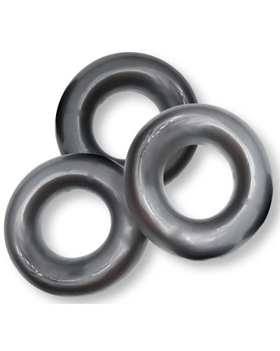 Lot de 3 cockrings Fat Willy Gris pas cher