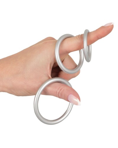 Lot de 3 cockrings Silicone Thin Ring Gris pas cher