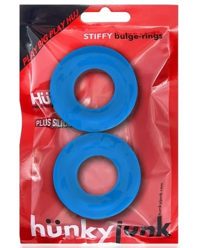 Lot de 2 cockrings Stiffy Bulge Bleus pas cher