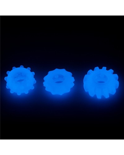 Lot de 3 cockrings phosphorescents Lumino 4cm pas cher