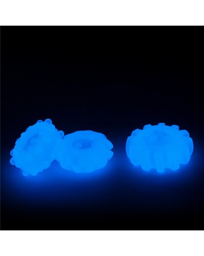 Lot de 3 cockrings phosphorescents Lumino 4cm pas cher