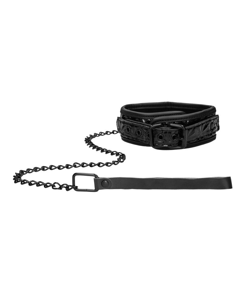 Collier et Laisse Luxury Noir pas cher