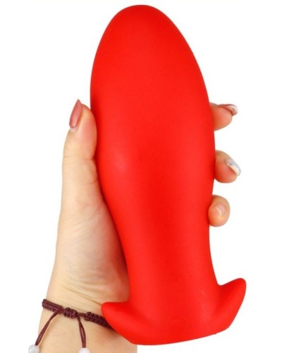 Plug silicone Saurus Egg XL 16.5 x 7.5cm Rouge pas cher