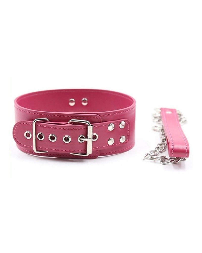 Collier Laisse Pin Lock Fuchsia pas cher