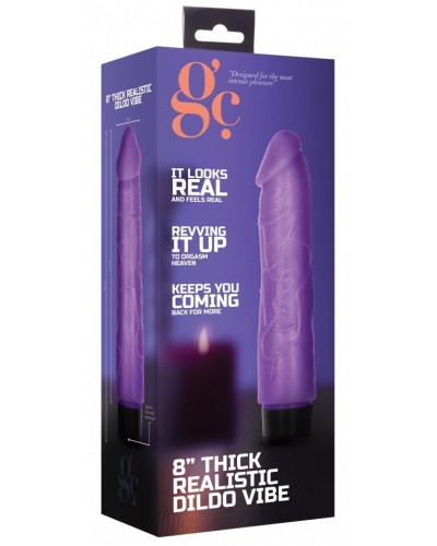 Gode vibrant Dildo Vibe Thick 17 x 4.2cm Violet pas cher