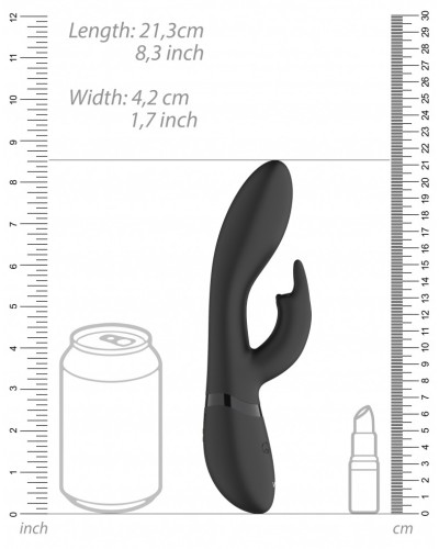 Vibro Rabbit Zosia 21 x 3.7cm Noir pas cher