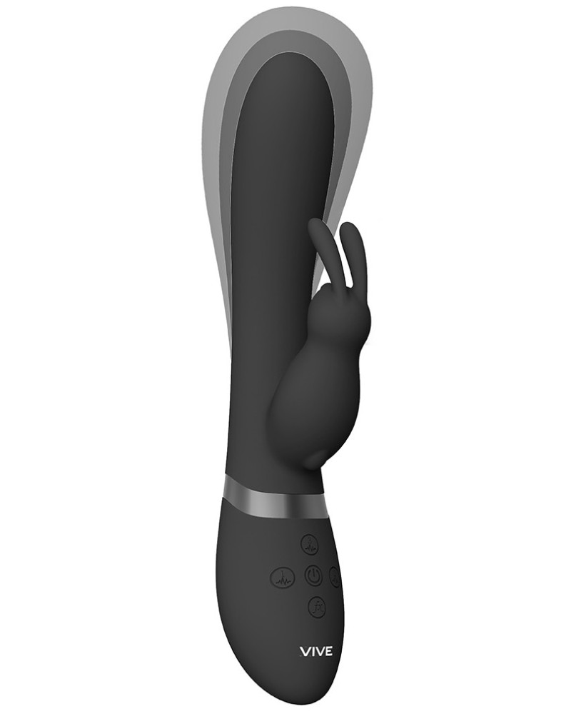 Vibro Rabbit gonflable Taka 22 x 6cm Noir pas cher