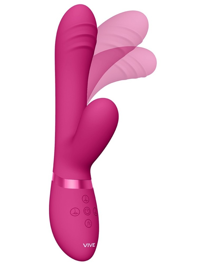 Vibro Rabbit Tani 22 x 3.5cm Rose pas cher