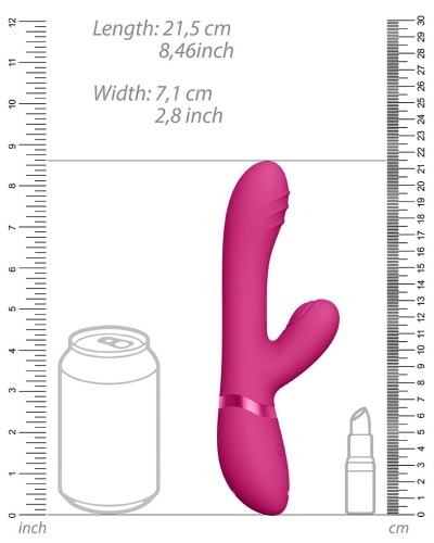 Vibro Rabbit Tani 22 x 3.5cm Rose pas cher