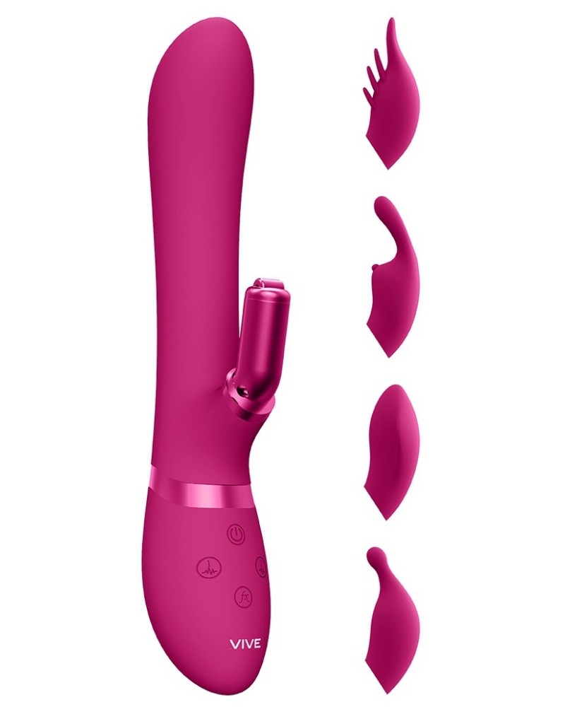 Vibro Rabbit Chou 23 x 3.5cm Rose pas cher