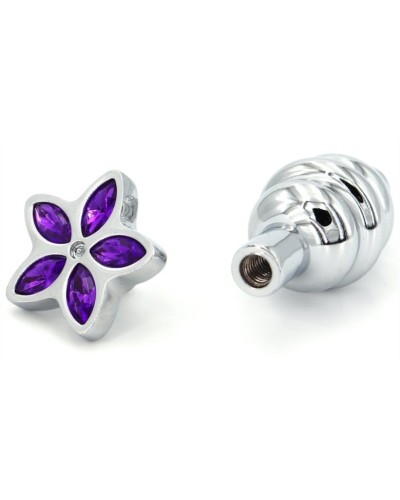 Plug bijou Star 6.5 x 2.8cm Violet pas cher