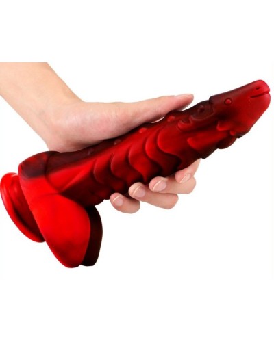 Gode Dragon Sarkan 19 x 4.5cm Noir-Rouge pas cher