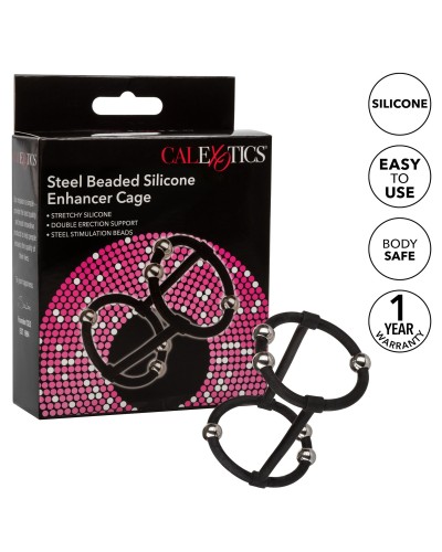 Cockring Cage de pEnis Beaded Enhance 7.5cm - Diametre 40mm pas cher