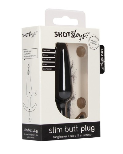 Plug en silicone Slim Butt 7.5 x 2cm Noir pas cher