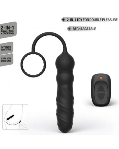 Plug vibrant et Cockring Deep Seeker Dorcel 10 x 2.8cm pas cher