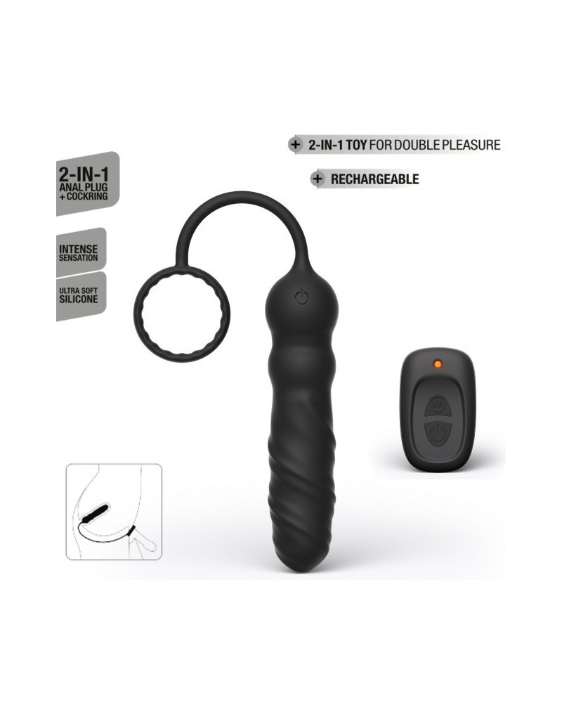 Plug vibrant et Cockring Deep Seeker Dorcel 10 x 2.8cm pas cher