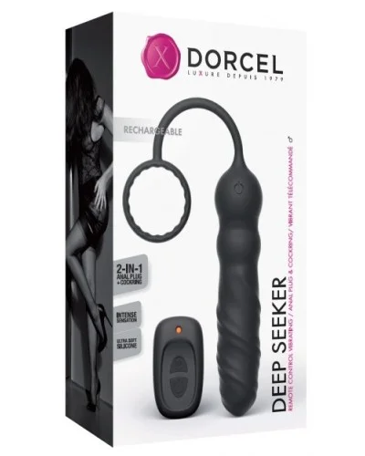 Plug vibrant et Cockring Deep Seeker Dorcel 10 x 2.8cm pas cher