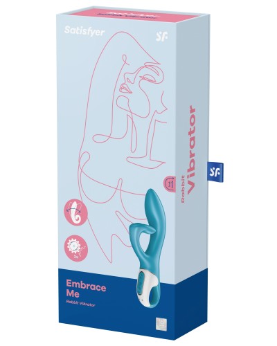 Vibro Rabbit EMBRACE ME Satisfyer 20cm Bleu pas cher