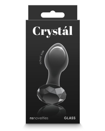 Plug en verre Crystal Gem 7 x 3.1cm Noir pas cher