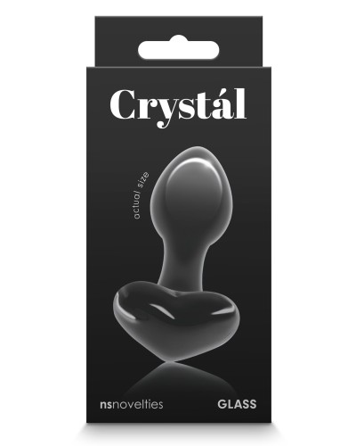 Plug en verre Crystal Heart 7 x 3.2cm Noir pas cher