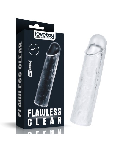 Gaine de pEnis Flawless 15 x 4cm Transparente pas cher