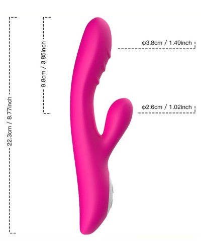 Vibro Rabbit chauffant Spark 22cm Rose pas cher