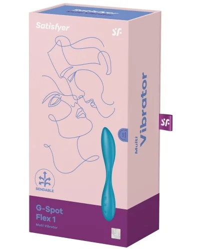 Vibro G-Spot Flex 1 Satisfyer 20cm Turquoise pas cher